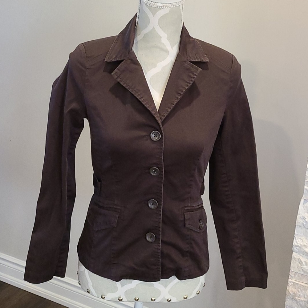 Reitmans Brown Button up cotton Blazer